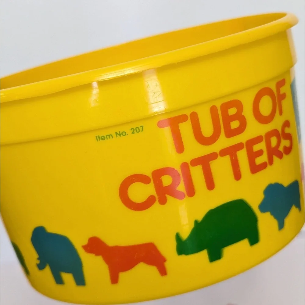 Vintage 1987 Discovery Toys Tub Of Critters 9 Zoo Farm Animals West Germany